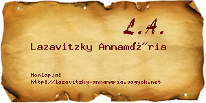 Lazavitzky Annamária névjegykártya